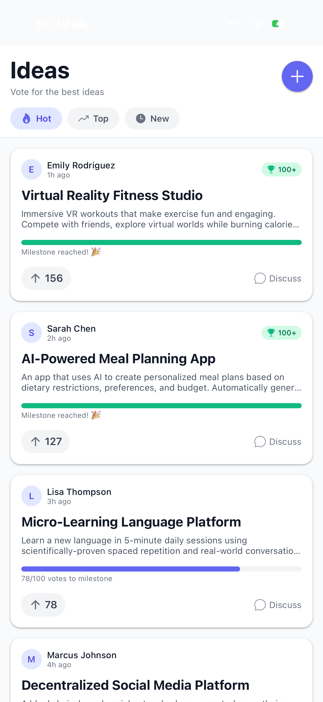 Spark idea feed